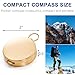 Tebery 2 Pack Classic Pocket Style Copper Clamshell Compass, Glow in The Dark Military Survival Gear, Waterproof Luminous Kids Compass for Hiking Camping Hunting Climbing (Brass)
