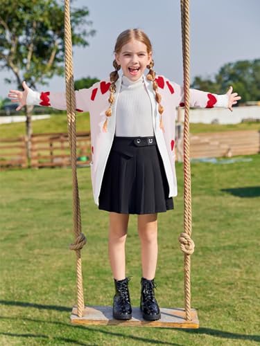 Image of Girls Cardigan Kids Open Front Oversized Sweater with Pockets | Casual Cardigans, Soft Knit, Long Sleeve, Uniform Cardigan for Girls, 7-14 Years