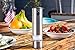 COLE & MASON Battersea Electric Salt and Pepper Grinder with LED Light - Electronic, Battery Operated Mill, Stainless Steel
