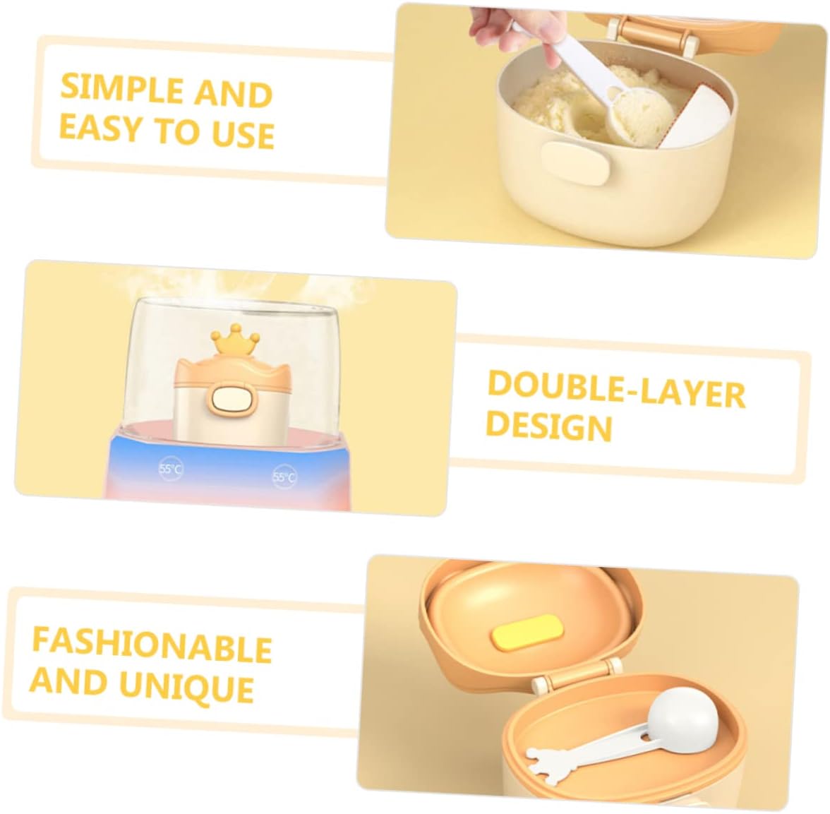UPKOCH Portable Baby Formula Dispenser Container Scoop Travel-Friendly Milk Powder Storage Box Airtight Seal for-the-Go Feeding for Infants and Toddlers