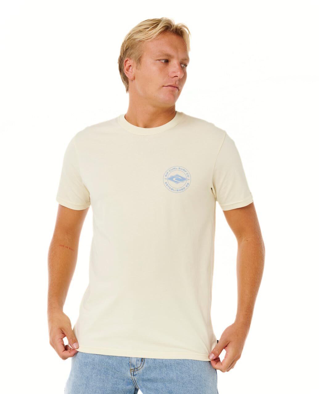 Ripcurl Men's Tan Rip Curl Staple Graphic Short Sleeve T-Shirt  40 L