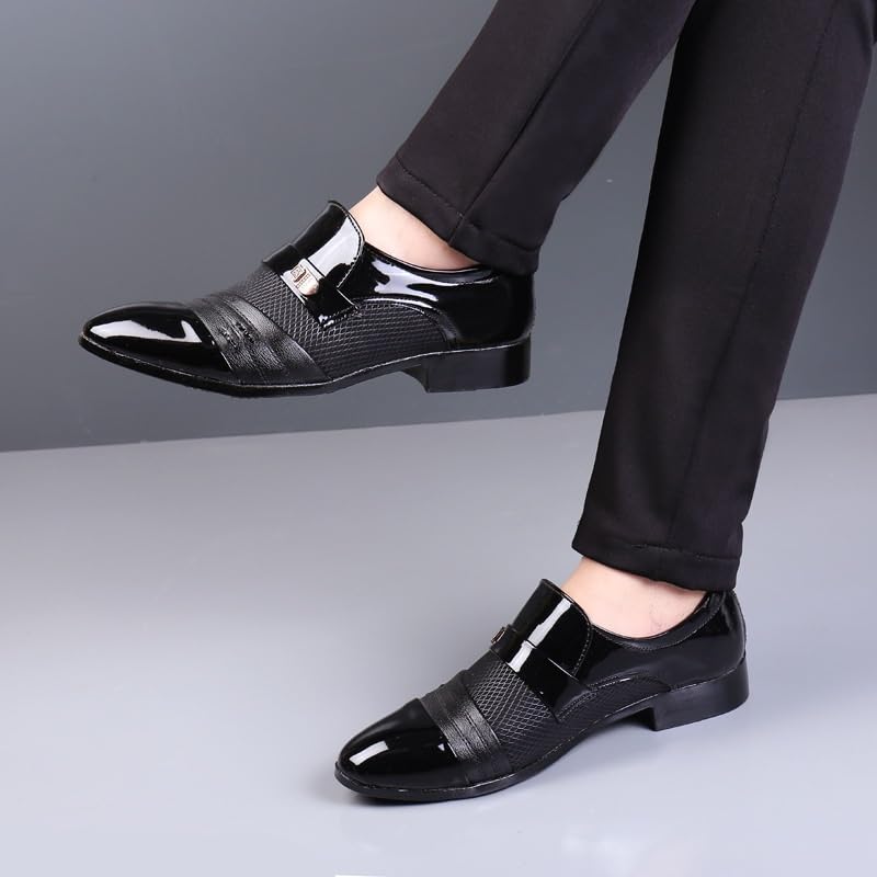 Men's Fashion Square Toe Lace Up Lug Sole Business Office Shoes Comfortable Dress Shoes2