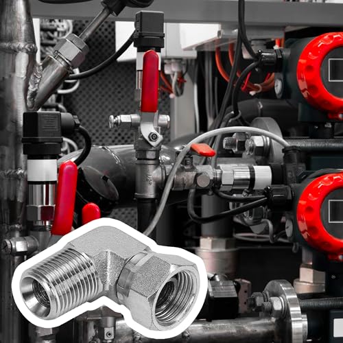 Image of 1501-08-08 Hydraulic Fitting 1 /2 inch Male (1 /2-14 NPTF) x 1 /2 inch Female (1 /2-14 NPSM) Swivel 90 Elbow SAE Pipe Joints Connector Carbon Steel Hose Adapter