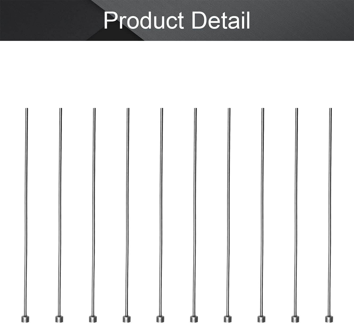 Utoolmart 2mm Dia Round Tip Steel Straight Ejector Pin Punch 150mm Long Silver Gray 10pcs