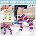 3-12 Year Old Girls Knee High Socks Kids Cute Crazy Funny Animal Pattern Long Boot Socks 6 Pairs (Rainbow Socks)