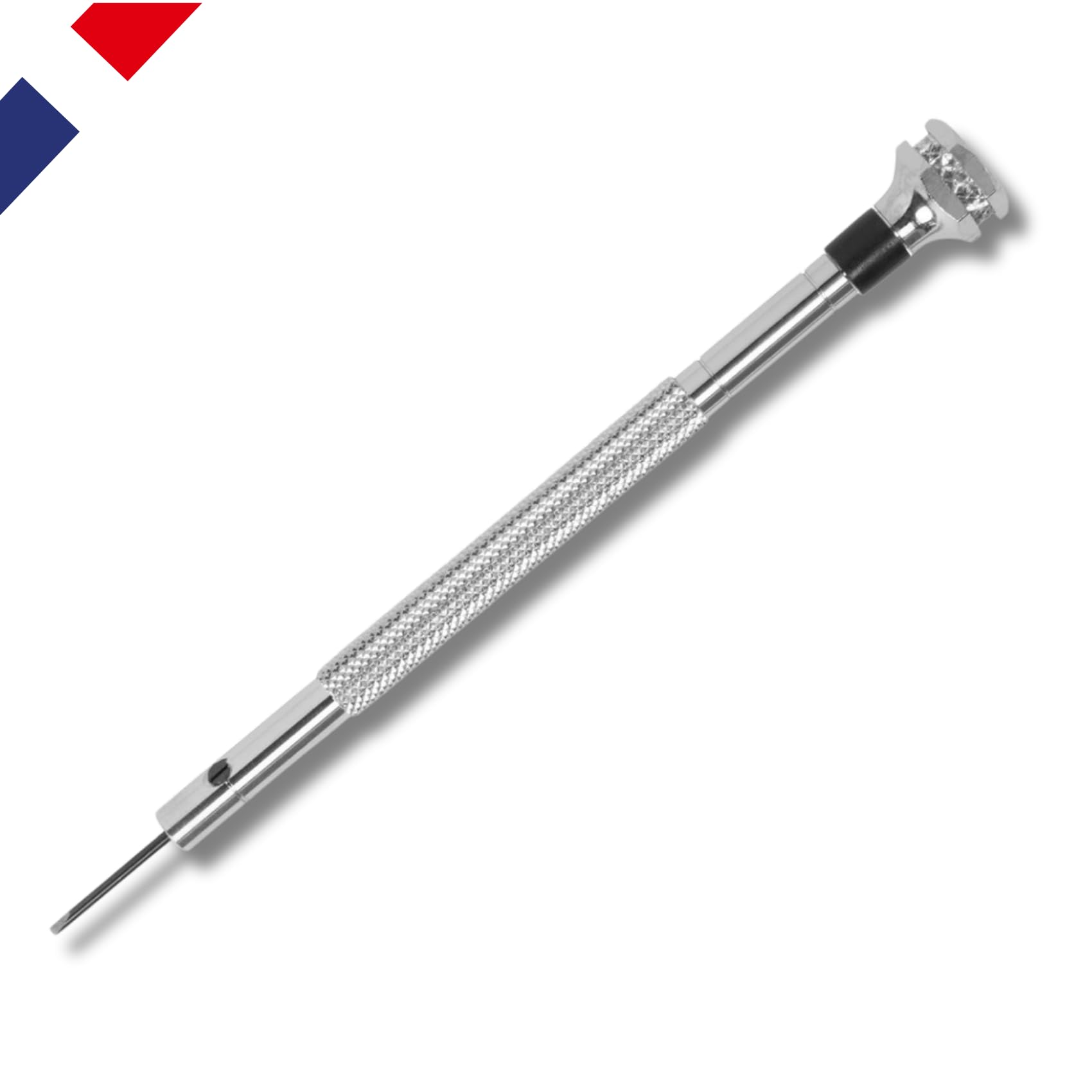 MV – Drehsockel mit 9 Uhrmacherschraubendrehern mit Ersatz-Bits – Größen von Ø 0,6 mm bis 3,0 mm
