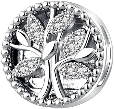 MiWangLing Reflexions Round Clip Tree of Life Cubic Zirconia Charm for Pandora Reflexions Bracelet