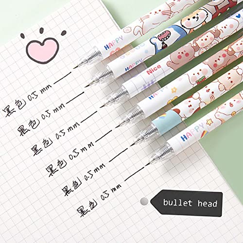 Bolígrafo de Gel con Pulsador Kawaii Pack de Seis 0.5mm Tinta Negra miniatura 6