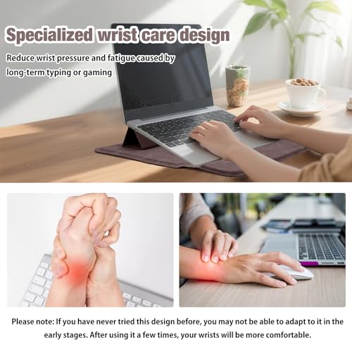 HaruYo 12-13-14-15-15.6-16 Pulgadas Funda para Ordenador Portátil con Soporte Ajustable y Reposamuñecas Integrado, Cuero de PU, para MacBook Air/Pro/Surface DELL Lenovo HP ASUS Acer PC 15" -16" - imagen 2