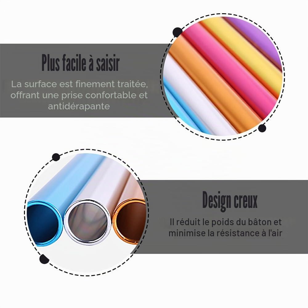 MiOYOOW Bâtons de Relais en Aluminium, 7 Pcs Bâtons de Course d'athlétisme Creux, Bâton de Match de Sprint pour La Pratique des Sports De Plein Air, Entraînement À La Course À Pied
