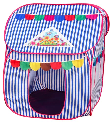 Image of Homecute Foldable Pop Up Hut Type Kids Toys Play Tent House for Boys and Girls (Medium Size Blue-White)