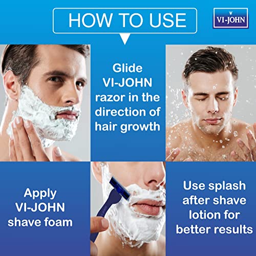 Image of VI- JOHN Shaving Kit For Men, Shaving Foam For Men (400gm Each- Pack of 2), Hair Gel (25gm)