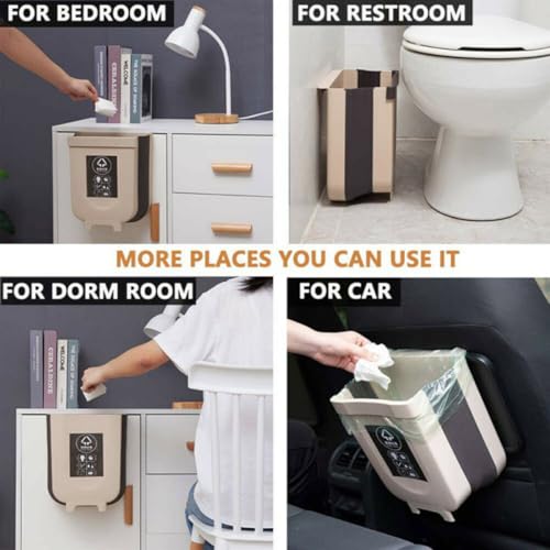 Cabilock bote plegable para basura blanco para puerta de gabinete miniatura 2