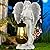 Solar Angel Garden Statue, Angel Figurine Outdoor Decor with Warm White Solar Lantern Garden Angel Figurine Outdoor Statue Waterproof Angel Sculpture Lawn Yard Art Patio Ornament Housewarming Gift