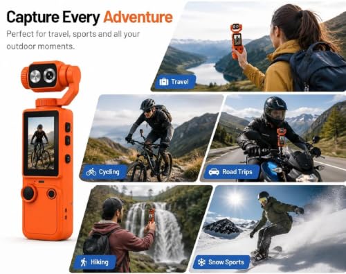 Image of 4K Digital Vlogging Camera, 180 Rotating Camera Head, Autofocus, Pocket Video Camera with Stereo Mic for YouTube, Travel, Blogging, Selfie, Live Streaming & Outdoor Recording