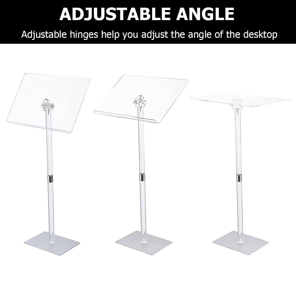 Regolabile Acrilico Music Stand per Chiesa Matrimonio Votazione Supporto Concerto Performance Holder Ristorante Reception Display Chiaro Leggerns E Podio