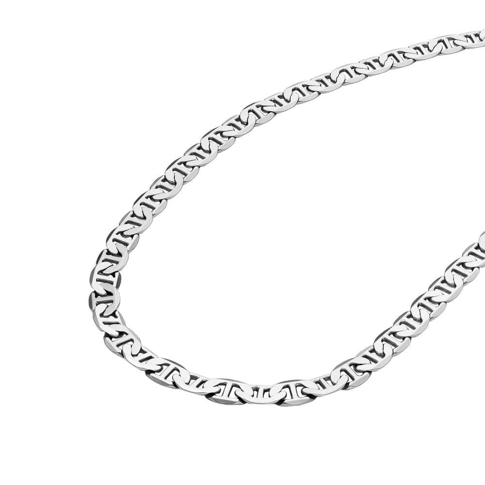Fossil Collier Unisexe Heritage Silver en Acier inoxydable, Longueur : 508 mm + 55 mm, largeur : 8,7 mm, Acier inoxydable, ce N'est pas UNE Pierre précieuse, Length: 508mm+55mm, Width: 8.7mm, Acier