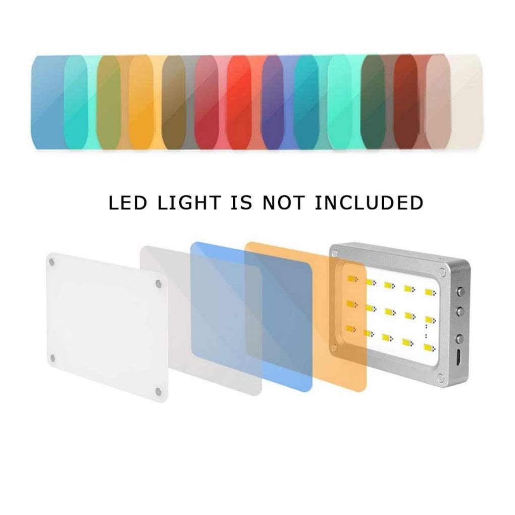 Kit Gel Filtro Colori Selens – 20 Pezzi (14 Effetti + 6 Correzioni), 9,5x6,5 Cm, Per Luce LED E Flash, Con Custodia