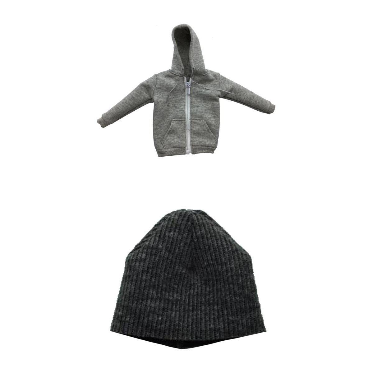 1/6 Scale Mens Gray Hoodie Sweatshirt Hat for 12'' Action Figure-image-39