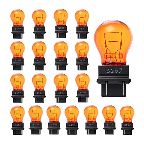 Kadiby (20Pack 3157NA 3157A 3457NA Bulb Parking/Turn Signal/Daytime Running Light Bulbs 3047A 3057a 4114a 3457a 4157a 4057a 12v 27/7w Fit for E350 Expedition Focus Ram Pickup Silverado Grand Cherokee