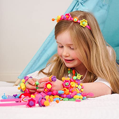 Axel Adventures Snap Pop Beads Jewelry Making for Toddlers Age 2-4 Years, Gifts for 5 Year Old Girls, Kids Jewelry Kit Bracelet Making, Alphabet Pop Beads, Pop Kids Crafts 3 Year Old Girl Gifts