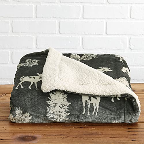 Great Bay Home Decorative Holiday Throw Blanket. Super Soft Fleece Sherpa Holiday Throw Blanket. Hudson Collection #TOP1