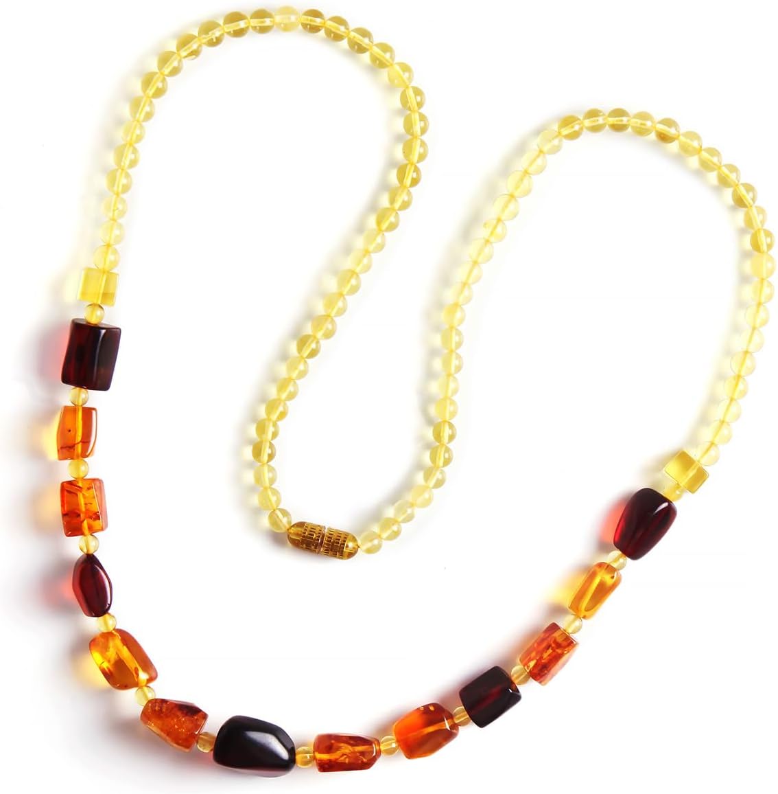 Natural Baltic Amber necklace for Adults Women or Men/Baroque Shape Polished Amber Beads Certified Amber Jewelry
