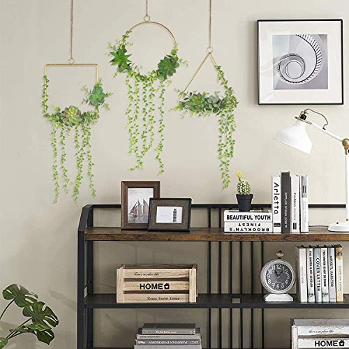 Floral Hoop Wreath Set Of 3 Artificial Fake Succulent Plant Wall Decor Wreaths For Wall Hanging Succulents Decor Nursery Baby Shower Party Backdrop Decoration #TOP5