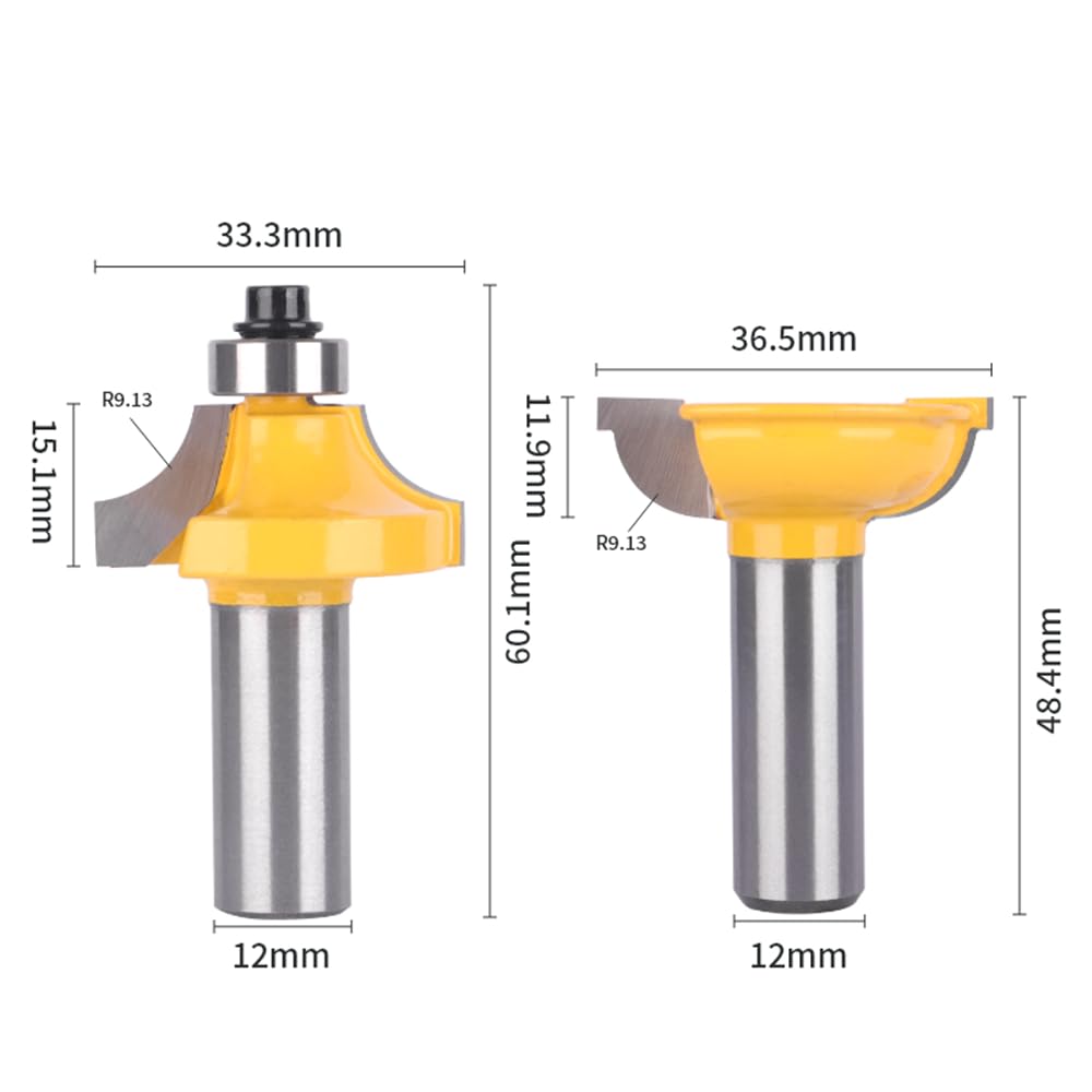 2 szt. 8mm 12mm 12.7mm klasyczny Cove Stile & zestaw szyn Router Bit frez do drewna do drewna Bit frez czołowy frezy trzpieniowe narzędzie(12.7mm shank)