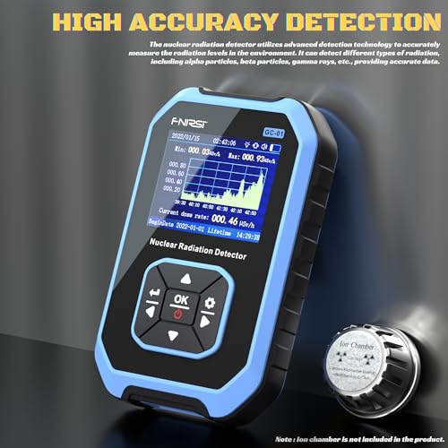 Image of Geiger Counter, γ-Ray β-Ray X-ray Radiation Detector Meter, Rechargeable Gamma Beta Tester for Marble Food Metal Radiation Detector with LCD Screen, 5 Units (Blue)