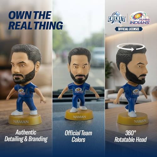 Image of Action Figure, IPL Edition 360 Rotatable Head, Cricket Player for Fans & Collectors (3 Inch Naman Dhir)