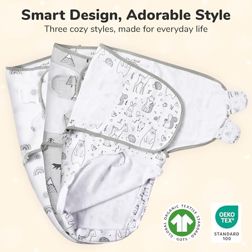 Image of Mama Cheetah Baby Swaddle Blanket with Zipper, Newborn Swaddle Sack, Baby Swaddles Sleep Sack 0-3 Months, Baby Swaddle Wrap for Baby Boy & Baby Girl, 3-Pack