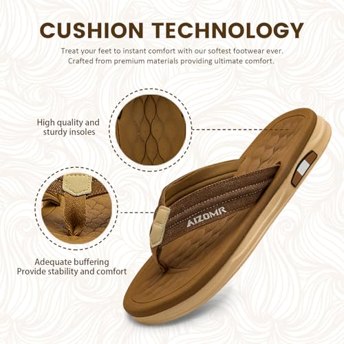 Image of Mens Sandals Arch Support Comfortable Beach Slides with Adjustable Buckle Straps Slippers for Men