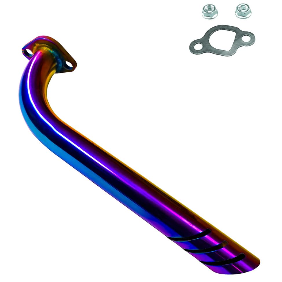 JMCHstore Header Pipe Kit For Coleman CT200U BT200X KT196, Predator 212 Baja MB200 Doodlebug Mini Bike, Axis M200 212CC, Hisun 196cc Monster mega moto Engine Go Kart (Colorful)