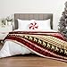PAVILIA Premium Christmas Sherpa Throw Blanket, Green Red Cabin Design with Reindeer Print, Ultra Soft Reversible Fleece & Sherpa 50x60 Cozy Winter Blanket, Cozy Christmas & Holiday Decor
