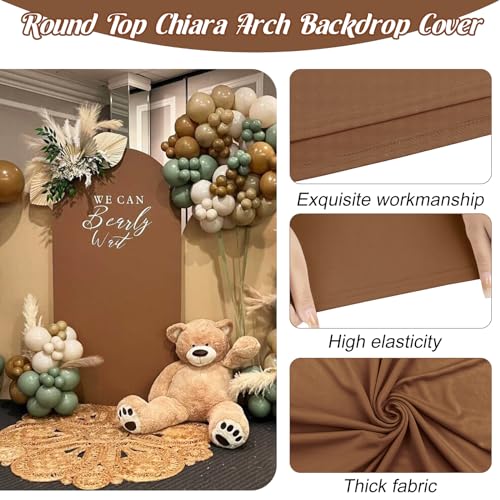 Cobertura de Arco de Boda con Spandex Ajustado 6.6FT Marrón miniatura 3