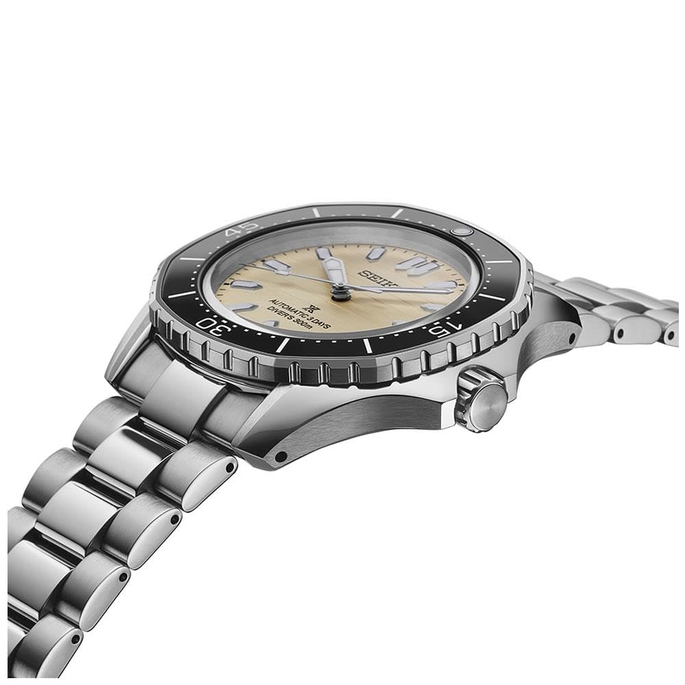 Seiko Prospex Montre de plongée automatique 300 m, cadran beige, boîtier octogonal