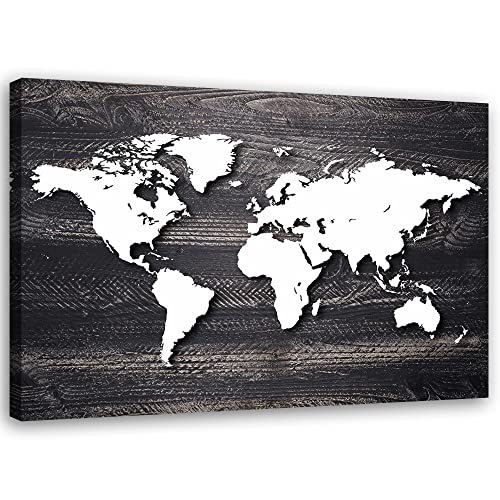 Feeby Bild Auf Leinwand Selbstmontage DIY Erdkunde Kontinente Weltkarte...