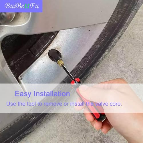 Image of Tire Valve Stem Puller Tools Set, 10 x TR412 Snap-in Valve Stems with Valve Stem Cores, 1 x Valve Core Remover 1 x Valve Stem Installer (22 Pcs)