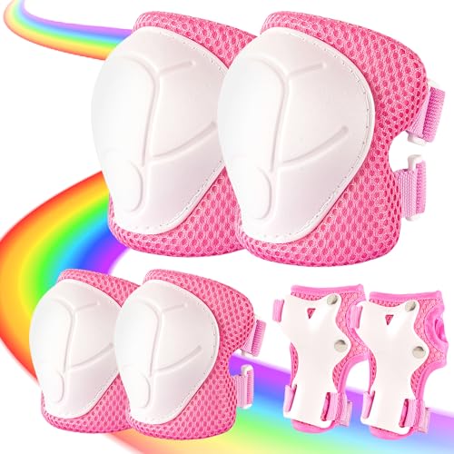 Knee Pads for Kids 3-14 Years Toddler Knee and Elbow Pads with Wrist Guards for Bicycle Scooter Roller Skates Skateboarding