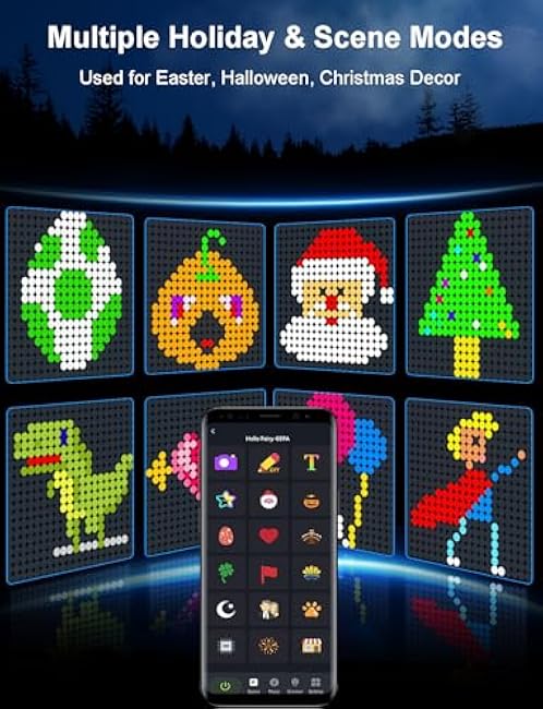 Smart Curtain Lights 6.6x6.6Ft, 400 LED Curtain Light APP Remote Control Music Sync Dynamic DIY Lights for Memorial Day 4th of July Independence Day Backdrop Decoration