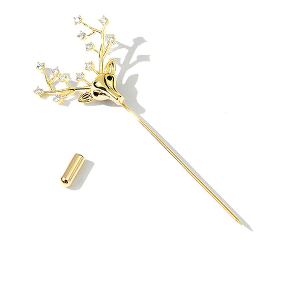 Broche Broche de asta, Broche de Cristal con Diamantes de imitación, joyería para Vestido, Bufanda, Chal, Clip Dorado