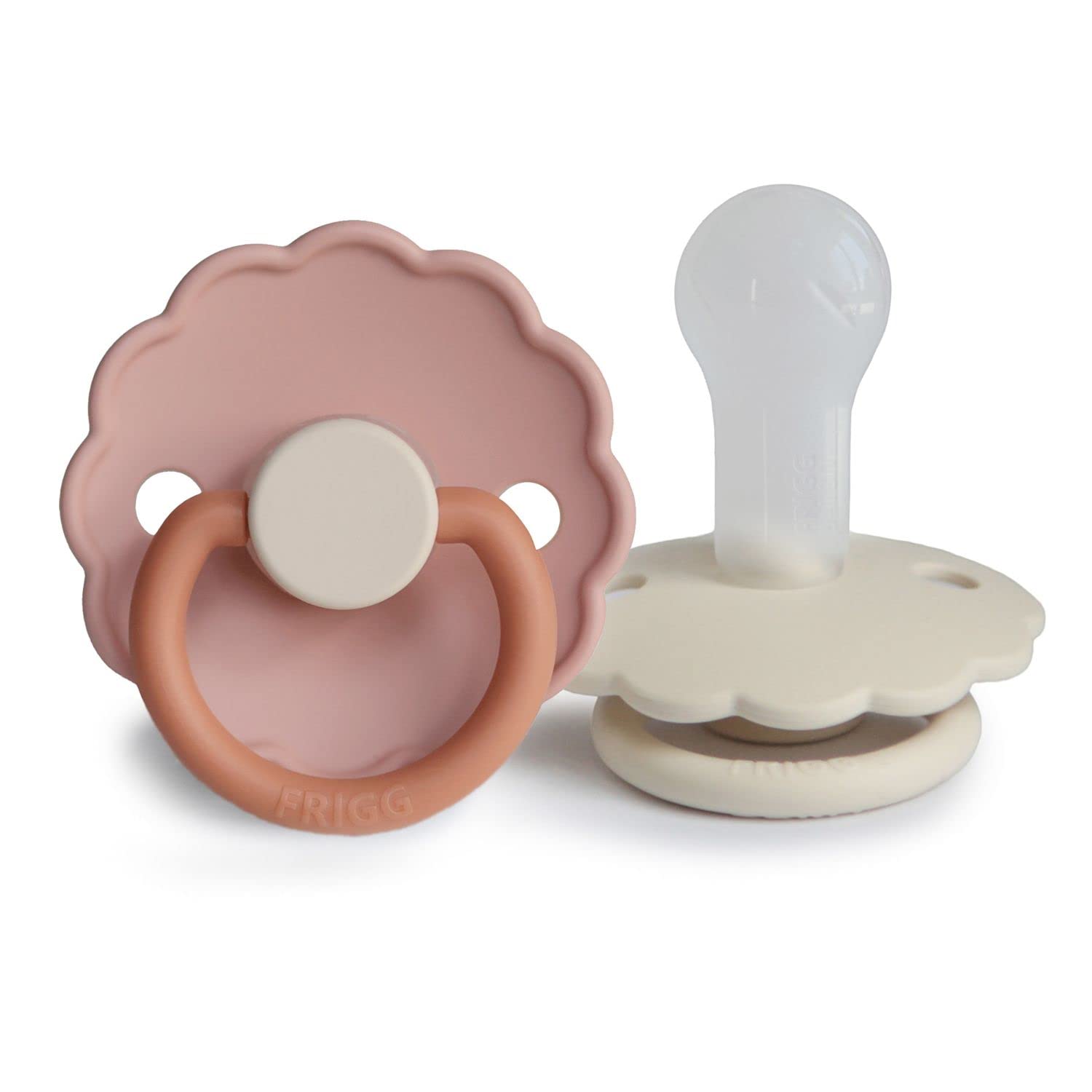 FRIGG Daisy Chupete 2-Pack | Chupete de silicona | Sin BPA | Fabricado en Dinamarca | Tetina simétrica tipo cereza | (Cream/Croissant, Talla 1 (0-6 Meses)) — view 17