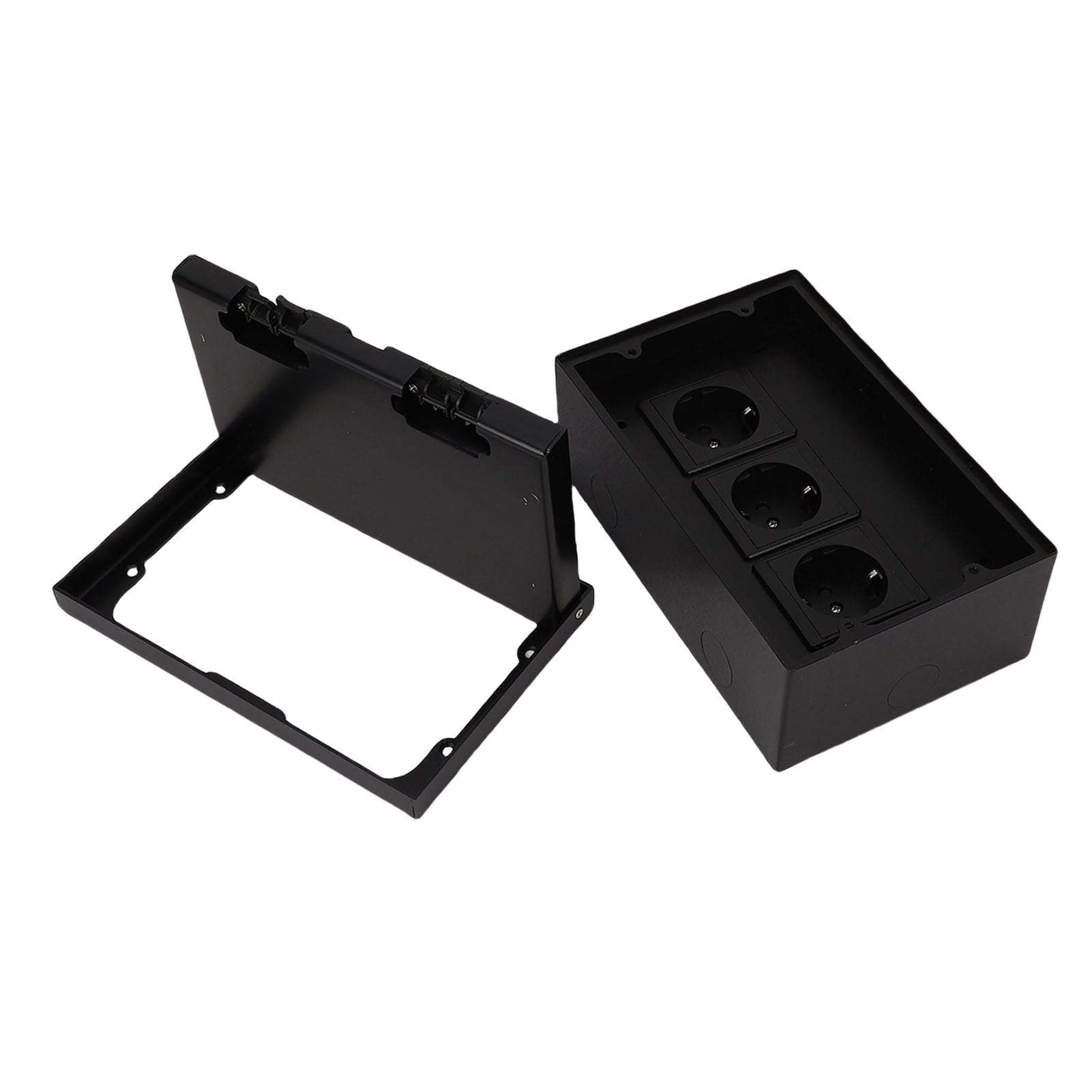 Presa da Incasso a Pavimento, Scatola di Derivazione Incorporata in Acciaio Inossidabile con Coperchio Ribaltabile 3 Uscite a Due Poli 4kW Impermeabile, per Casa, Ufficio,