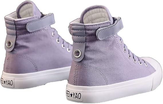 Amazon Co Jp スニーカー レディース ハイカット シューズ レースアップ おしゃれ ズックシューズ 軽量 カジュアル キャンバスシューズ 春 白 防滑 アウトドア カジュアル 耐久性 通気性 防臭性 超快適 通勤 学生 日常着用 旅行 通学 ファッション