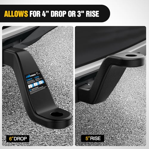Image of Nilight Forged Trailer Hitch Mount Fits 2 Inch Receiver Square 5 /8 inch Hitch Pin Clip 17000 lbs 6 inch Drop, 1-1 /4 inch Hole, Gloss Black Powder Coat