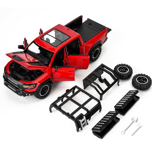 Modelo de camión Dodge Ram Mammoth Pull Back con luces y sonido miniatura 4