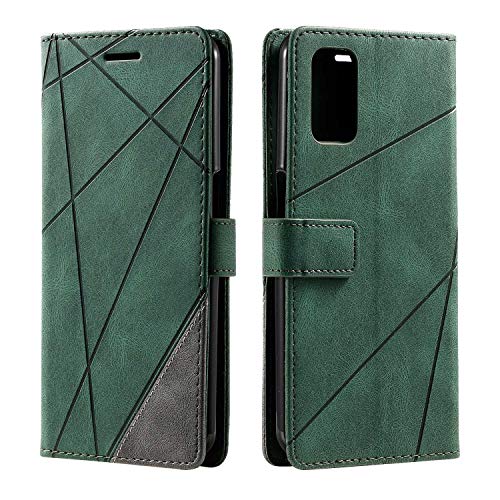 SONWO Case for Oppo A72 / Oppo A52 / Oppo A92 Case, Premium Leather Flip Wallet Case Magnetic Closure Card Slots Kickstand Phone Case for Oppo A72 / Oppo A52 / Oppo A92, Green