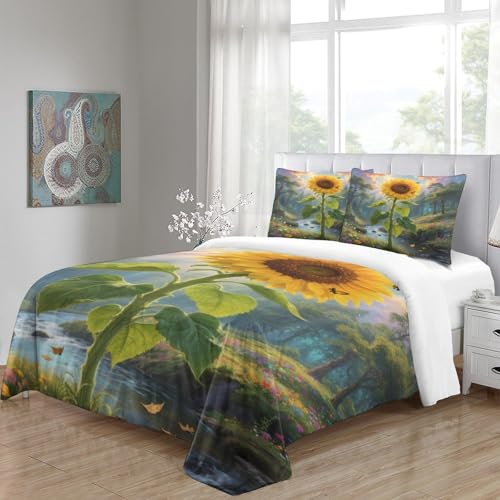 Housse de couette tournesol en 3D pour égayer une chambre d'ado