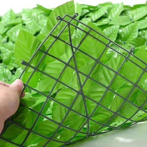 Image of Artificial Faux Ivy Leaf Mat - 1m x 3m Light Green Privacy Fence Panel for Wall Decor, Vertical Garden, Balcony & Backdrop Decoration